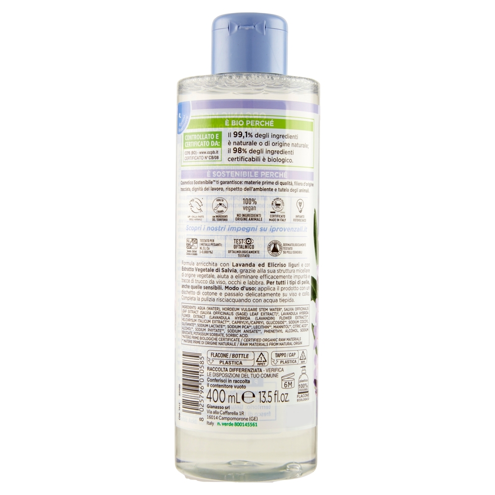 I Provenzali Bio Acqua Micellare Biologica Lavanda Ligure 400 mL